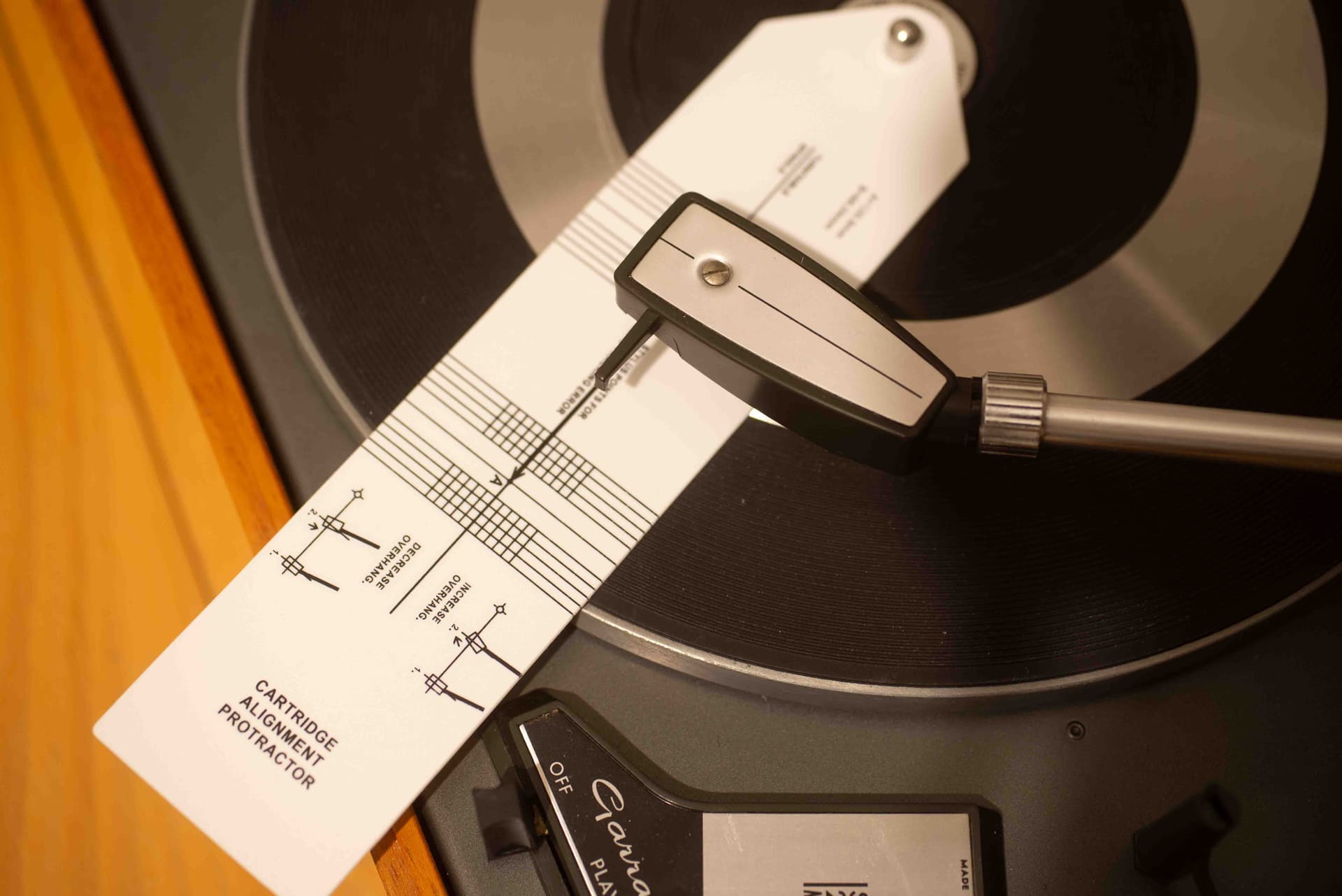Aligning the cartridge using the printed protractor